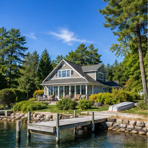 Lakefront home with dock in the Blaine area