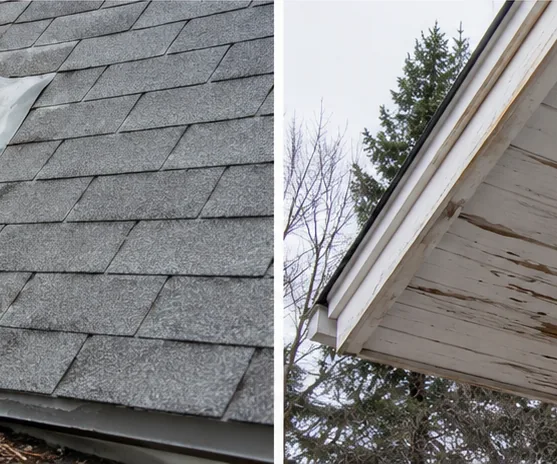 Roof valley and shingles inspected for wear