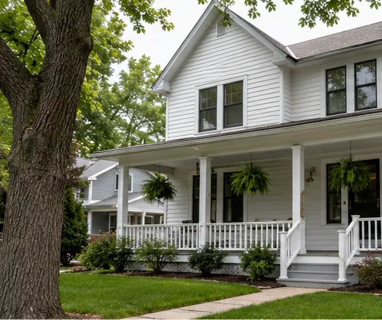 White farmhouse exterior in Blaine MN